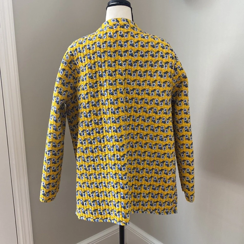 Reversible quilted handmade coat jacket Provençal boxy layering medium